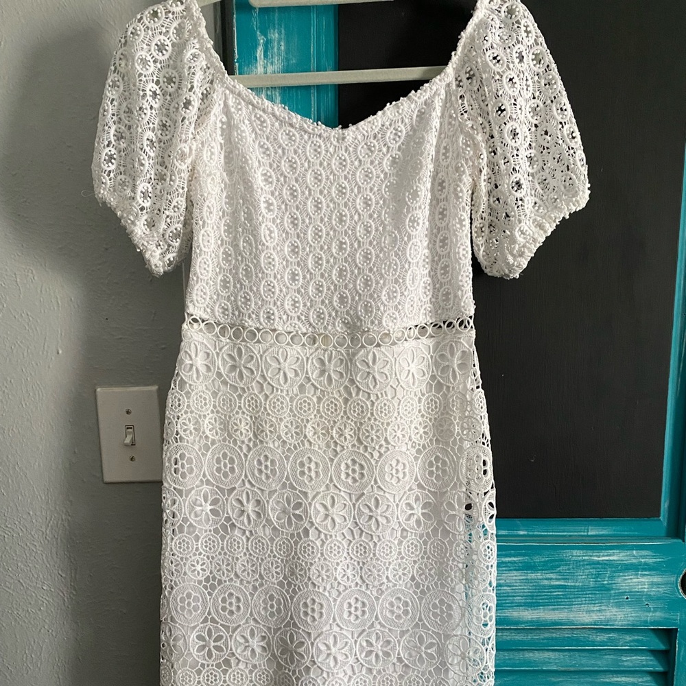 Express lace white dress